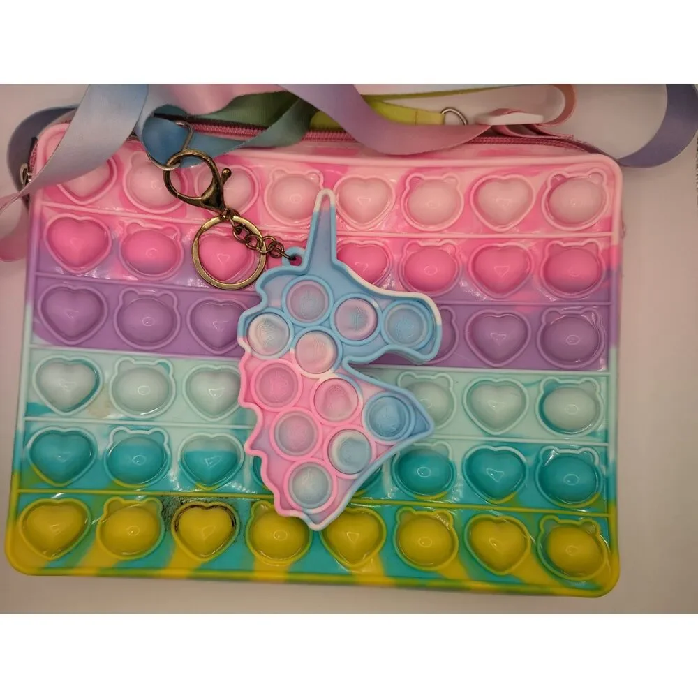 Pop It Purse Fidget Sensory Rainbow Unicorn